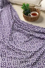 Cozy Purple Tile Fleece Throw - Image 4