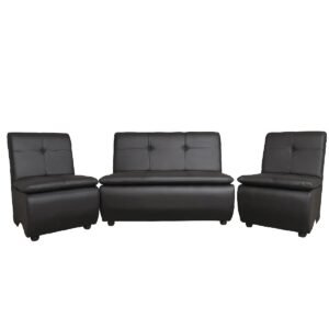 Home Aura ,Sofa Set Leather in Black